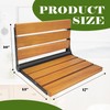 Koretech Folding Shower Seat Teak, Folding Shower Seat Wall Mounted,