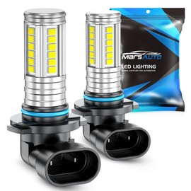 Marsauto H10 LED Fog Lamp 9140 6000K Cool White, 60 High Performance CSP Chips, 9145 10000LM High-Intensity Brightness, 360 Degree Surround Lighting, Non-Polarized Design (Pack of 2)