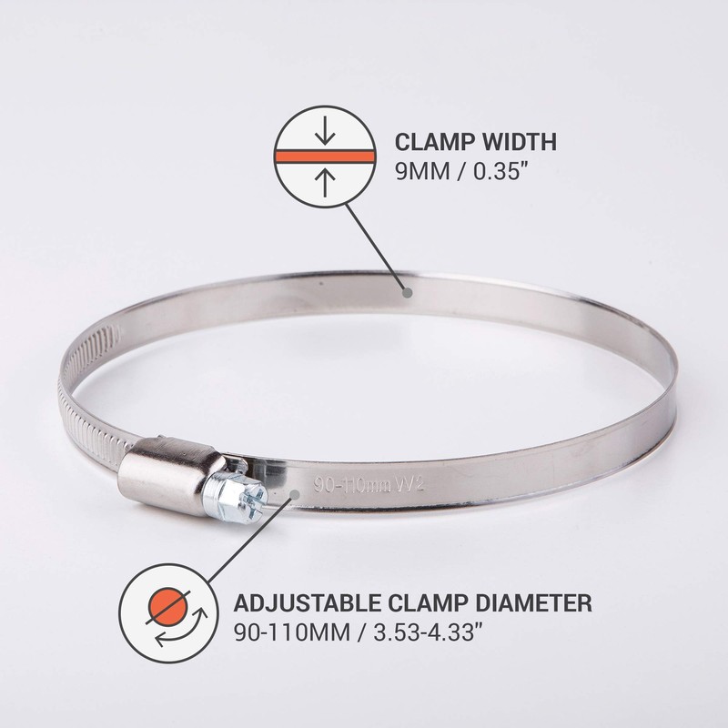 Stainless Steel Hose Clamp Adjustable Clamps Worm Gear Adjustable Diameter