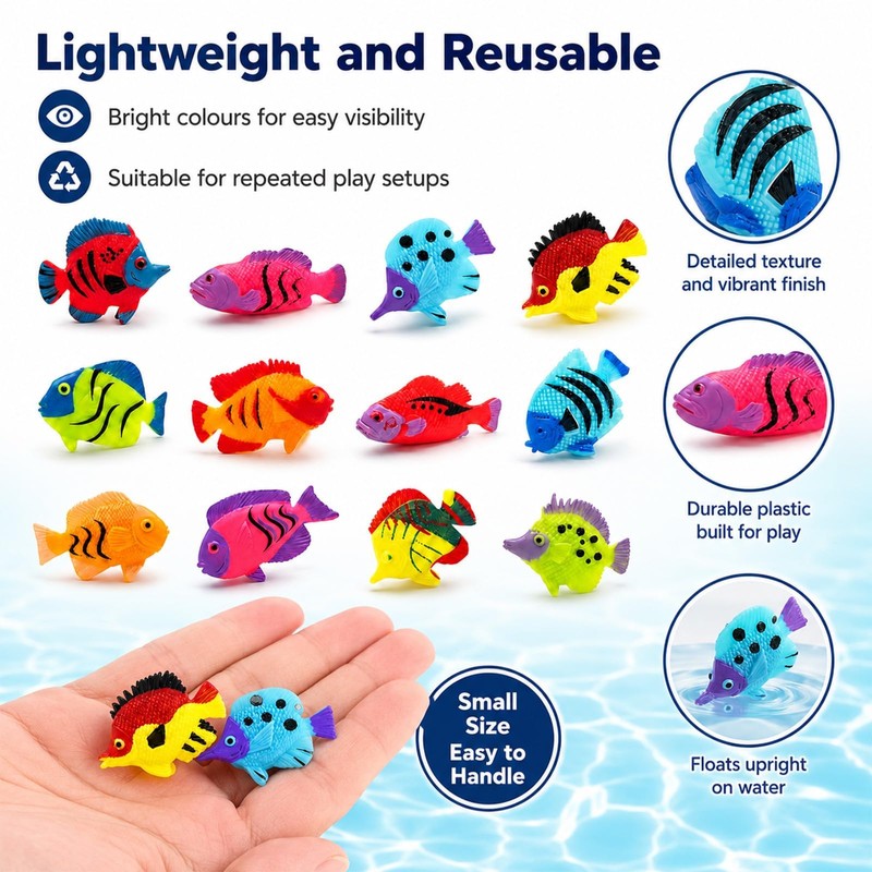 24 Plastic Fish Figures with Realistic Design – Ocean Animal