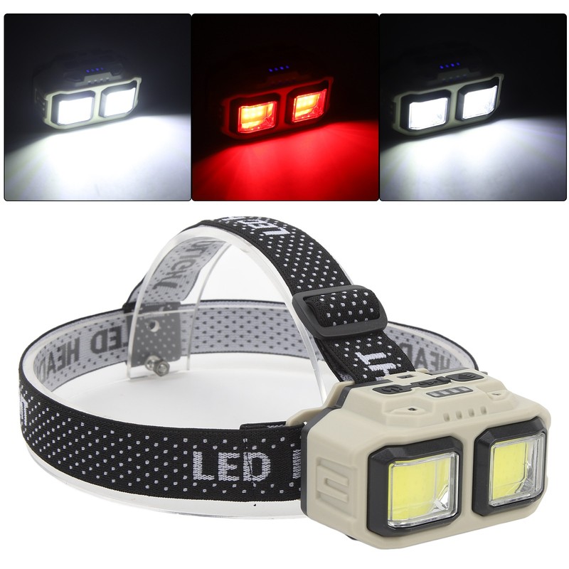 Rechargeable LED Headlamp Motion Sensor USB Charging Multifunction COB Headlamp