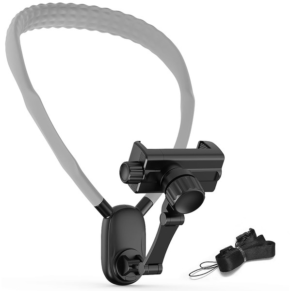 ZUJOE Hands-Free Neck Phone Holder with Chest Strap, POV/Vlog Mount