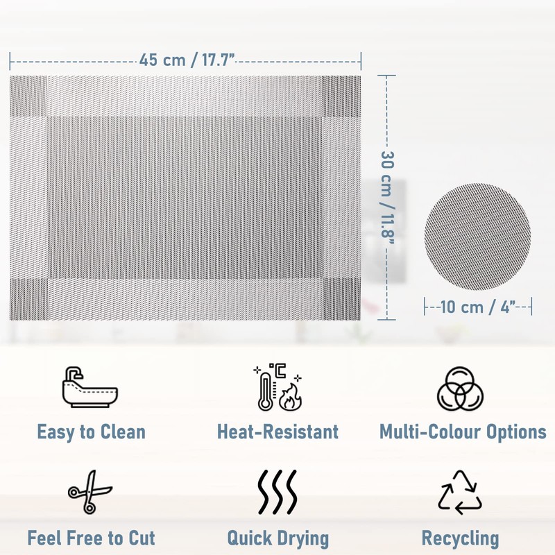 wiipara Placemats Set of 6, PVC Place Mats and Coasters