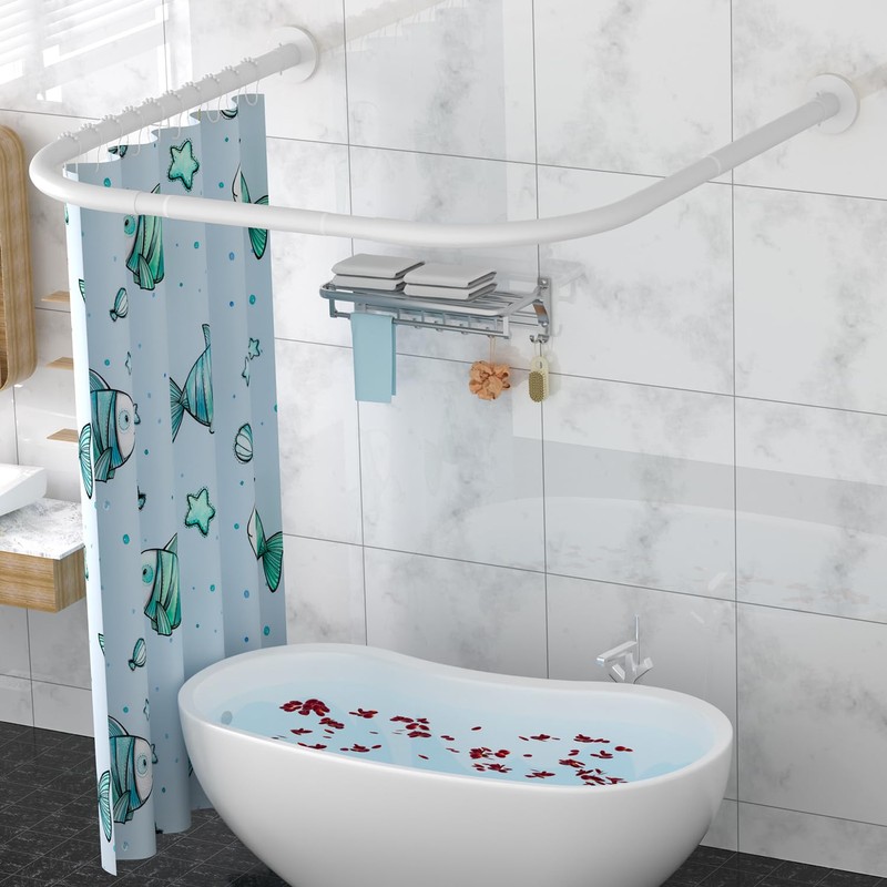 Tanxih U Shower Curtain Rod Adjustable Stainless Steel U Shaped