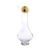 Glass Diamond Shaped Wine Decanter with Gold Lid, Fills 41
