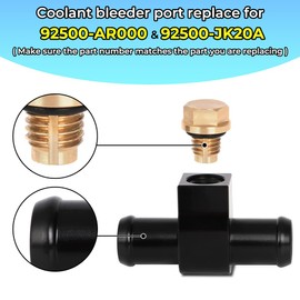 MOTOQUEEN Replace for 92500-AR000 & 92500-JK20A Heather Hose Connector Fits for Nissan Z33 350z Z34 370z Infiniti G35 G37 Coolant Bleeder Port with 2PCS Adapter