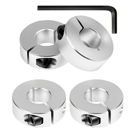 Split Shaft Collar, 4Pcs 15mm Aluminum One Piece Shaft Locking Collars, 15mm Bore Diameter, 35mm OD, 12mm Thickness, with M5 Set Screws