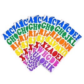 5 Pack Foam Alphabet A-Z Letter Stickers Colorful Foam Self-Adhesive Stickers for Kid's DIY Arts Craft Supplies Greeting Cards Home Decoration, Assorted Mixed Colors and Sizes (Alphabet)