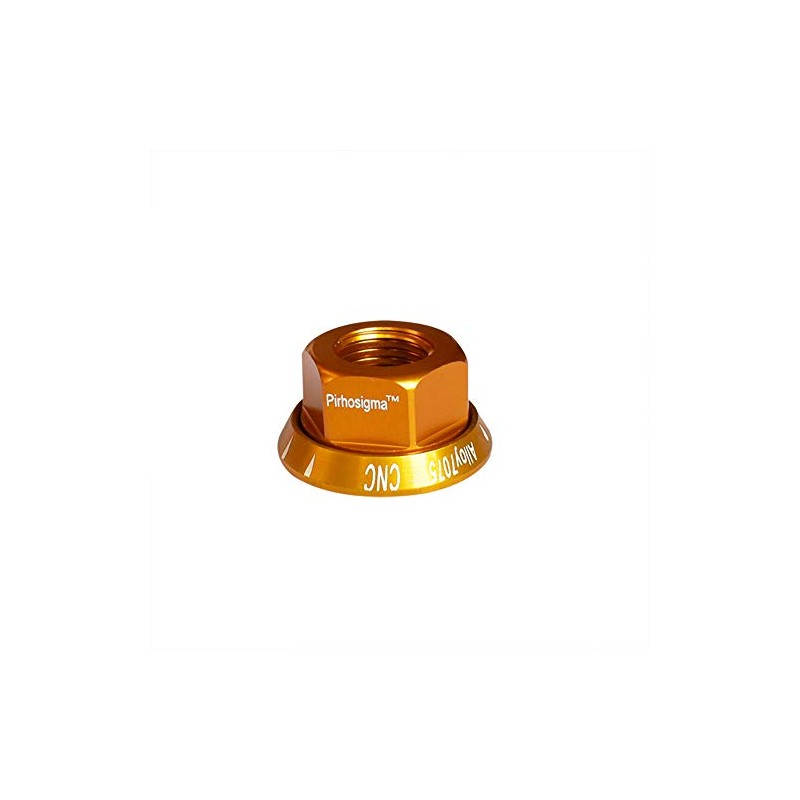 Pirhosigma Golden 2 x M10 Bike Wheel Hub Axle Nuts