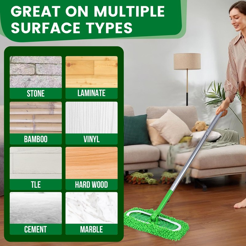 6Pcs Reusable Microfiber Mop Pads Compatible with Sweeper Mop, Replacement