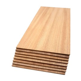 The Hardwood Edge Mahogany Hardwood Planks - 8-Pack Mahogany Wood for Unfinished Wood Crafts - 1/4’’ (6mm) 100% Pure Hardwood - Laser Engraving Blanks - Exotic Mahogany Planks for Crafts and Gifts