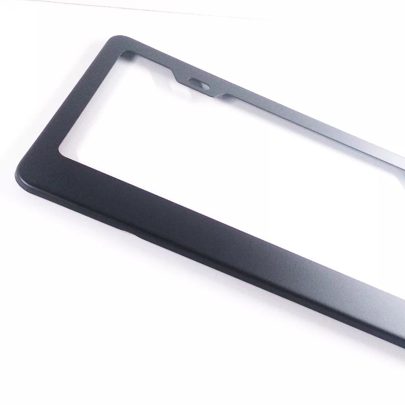 PS-AUTO Matte Black finished stainless steel license plate frame plain