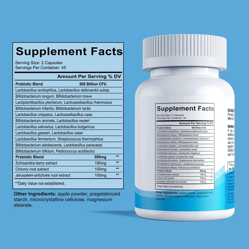 EYSOOGE Probiotics for Women and Men, 500 Billion CFU, 22