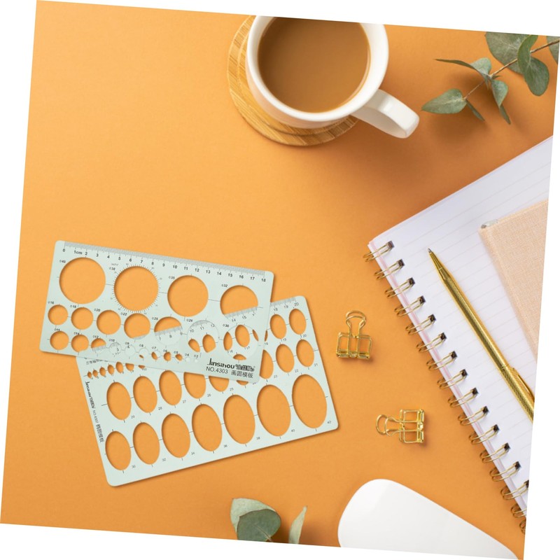 STOBOK 2pcs Geometric Ruler Ellipse Template Circle Stencil Stencils for