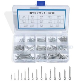 Cotter Pins, 15 Sizes, Set of 420, Clips, Cotter Pins, Made of 304 Stainless Steel, Automobiles, Motorcycle Maintenance, Machinery Industries, Many Small Sizes