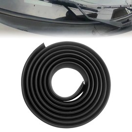 1.7M/ 5.6Ft Front Rear Windshield Cowl Rubber Seal Strip, Black Molding Trim Strips, Universal Vehicles Self Adhesive Cuttable Sealing Strip for Most Cars Trucks SUVs (H-Shape)