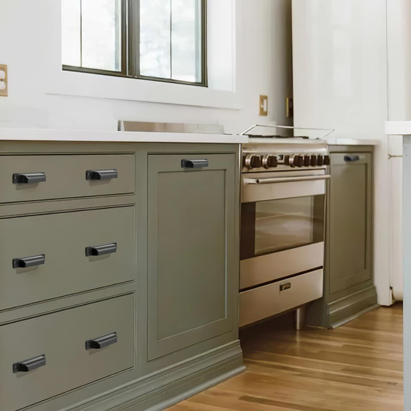 Dosoye 5 Packs 3-3/4in(96mm) Drawer Pulls Black Cabinet Cup Pulls