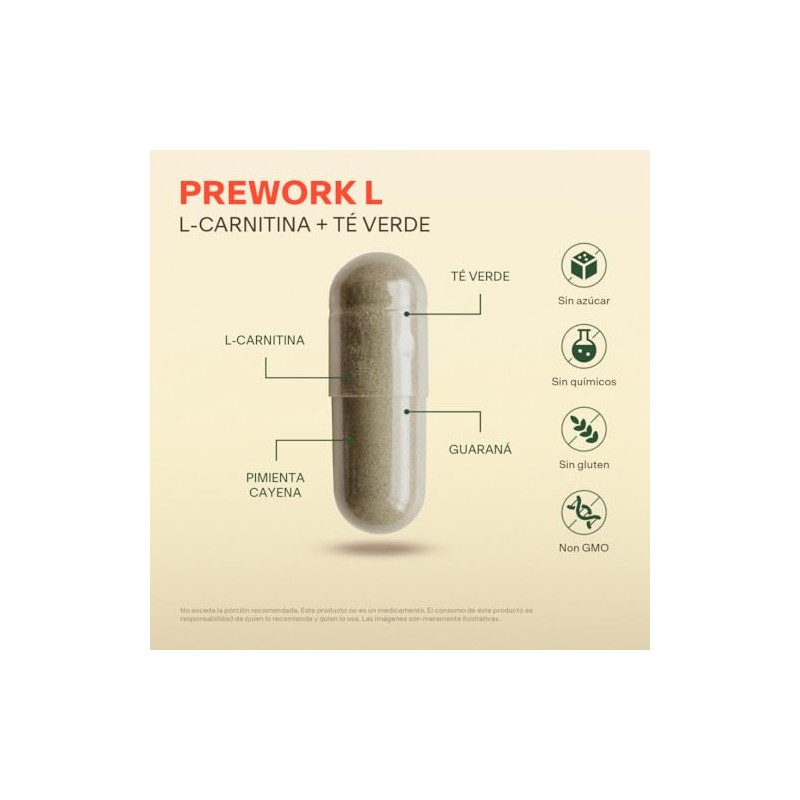 Vital Botanics Pre Workout L-Carnitina, Guaraná, Té Verde y Cayena