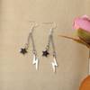MAOFAED Musician Inspired Gift, Lightning And Black Star Dangle Earring