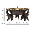 AeraVida Rejoicing Elephant Leaves Carved Rain Tree Circular Wooden Tray