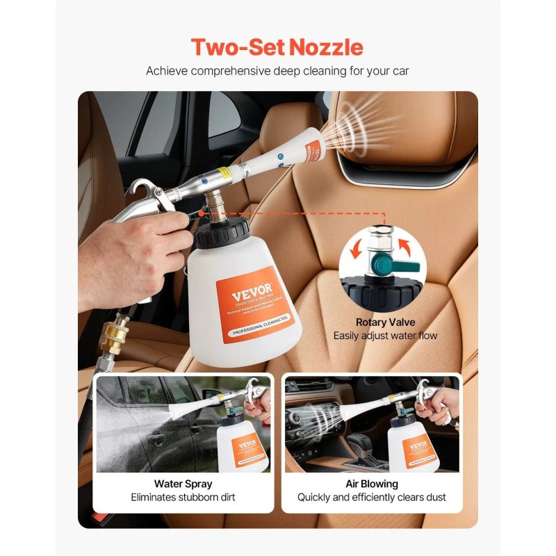 High-Pressure 6-9.2Bar Plastic Air Blow Gun for Car Washer 1L