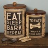 Primitives by Kathy Rustic Treat Tin, 2-piece, Sleep, Bark, Repeat