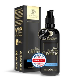 Organic Hyaluronic Face Cream High Dose 100 ml + Organic Aloe Vera + Argan Oil Deep Hydration Formula • Moisturising Cream Face Women & Men • Anti-Wrinkle Anti-Ageing Day Cream Night Cream Made in Germany