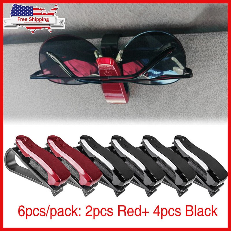 glasses、spectacles，eyeglasses，sunglasses Holder Clips 6Pack Car Glasses Sunglasses Eyeglass Ticket Card