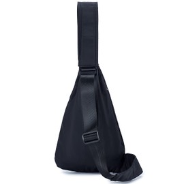 Clakllie Fast-drying Chest Bag for Outdoor Hiking Cross Body Bag Soft Sling Bag with Adjustable Strap,Black