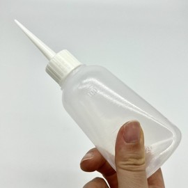 Clear Pointed-Tip Dispensing Bottle, Mini Empty Applicator for Liquids (e.g., Hair Dye), 50ml 100ml 100ml 34ea