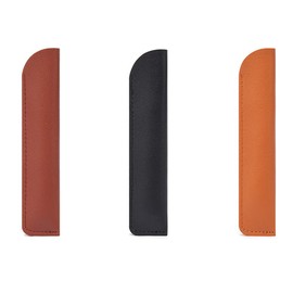 lasenersm 3 Pieces Pu Leather Pen Sleeve Pens Pouch Sleeve Bag Vintage Fountain Pen Cases Pen Storage Case Pens Protective Sleeve(Black, Brown, Dark Brown)