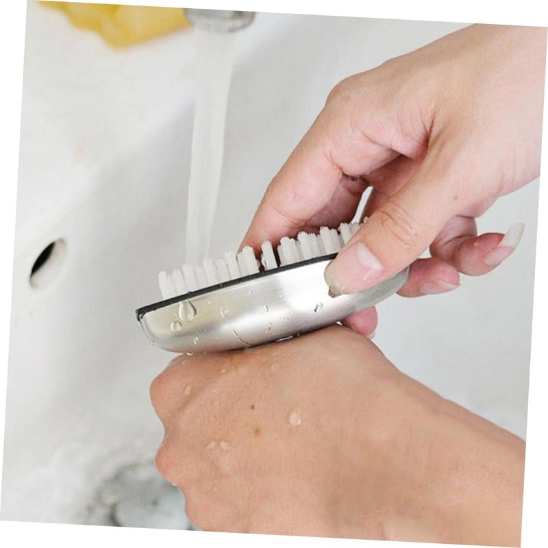 Ipetboom Pcs Stainless Steel Nylon Nail Brush Hand Nail Cleaning