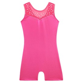 Kidsparadisy Girls Leotards for Gymnastics Outfits Sparkle Kids Sleeveless One-Piece Colorful Dancewear Bodysuit