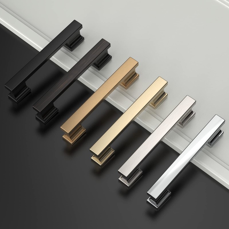 Amerdeco 10 Pack Brushed Satin Nickel Cabinet Pulls 3-3/4 Inch(96mm)