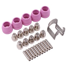 Plasma Cutter Nozzle Electrode Ceramic Cap Spacer Wear Parts Set for Plasma Torch P60 CUT 40 50 P Accessories 30 Pieces