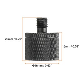 sourcing map Microphone Stand Adapter 3/8 Female to M6 Male Camera Screw Black