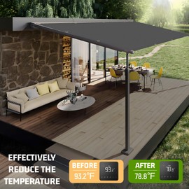 SUNNY GUARD Shade Cloth 10x12 FT Sun Screen Fabric Cover Tarp with Grommets for Pergola Backyard Garden, Dark Grey