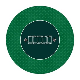 nuveti 24/31/47/55 inch Round Poker Mat for Texas Holdem | Portable Poker Table Top with Art Deco Layout Print 8 Player Game Layout Mat to Play Cards, Poker Games, Blackjack, Casino