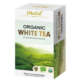 Imozai Organic White Tea Bags 100 Count Individually Wrapped
