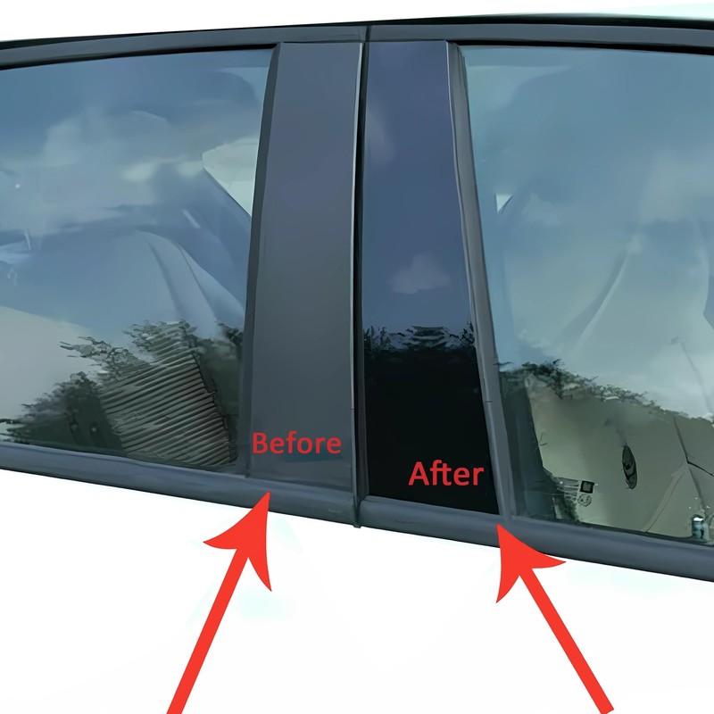 Lypumso Gloss Black Vinyl Wrap for Chrome Delete, 6 Inch