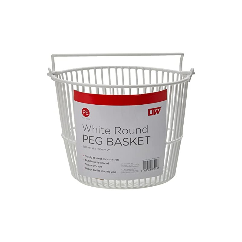L.T. Williams 1019 Peg Round White Basket