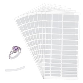 NBEADS 20 Pcs Smart Ring Size Adjuster, Transparent Ring Reducer Invisible Size Adjuster Fit for Man and Woman Loose Ring Sizing Kit Fit, 2.17×3.94×0.02inches