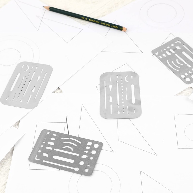 4 Pcs Erasing Shields Stainless Steel Drawing Template Shields Drafting