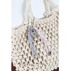 Macaroni Edge Bag Charm Heart Padlock Silver Paracord Keychain Lanyard