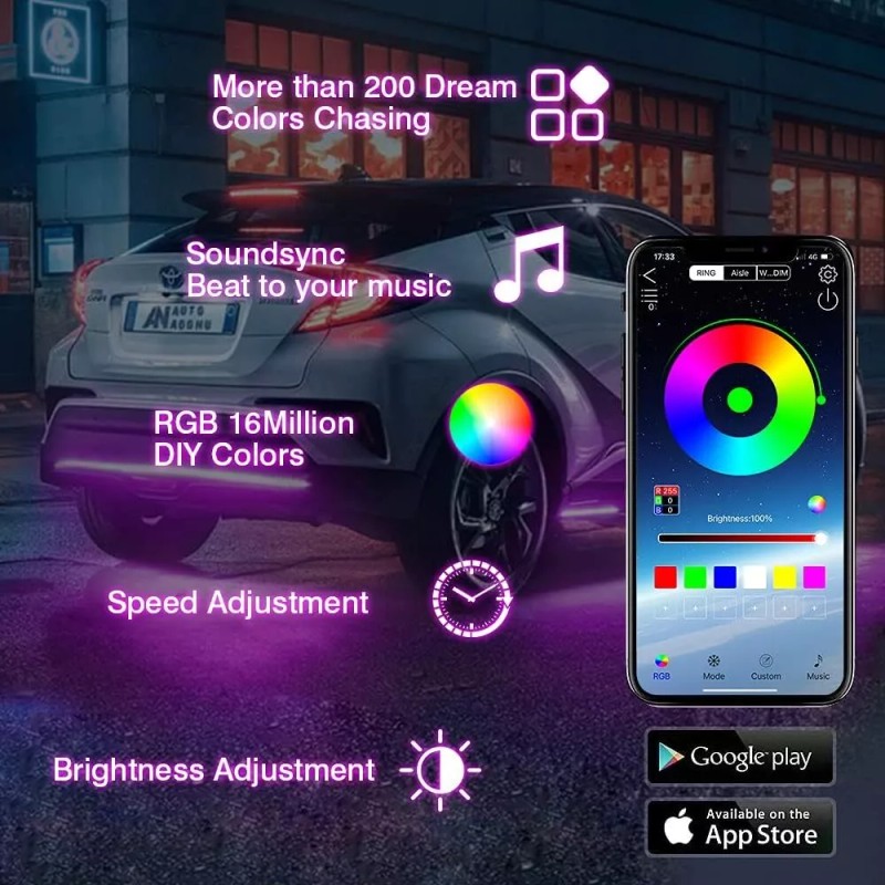 KEEPDSGN For Chevy Corvette C8 C7 C6 6PCS Car RGB