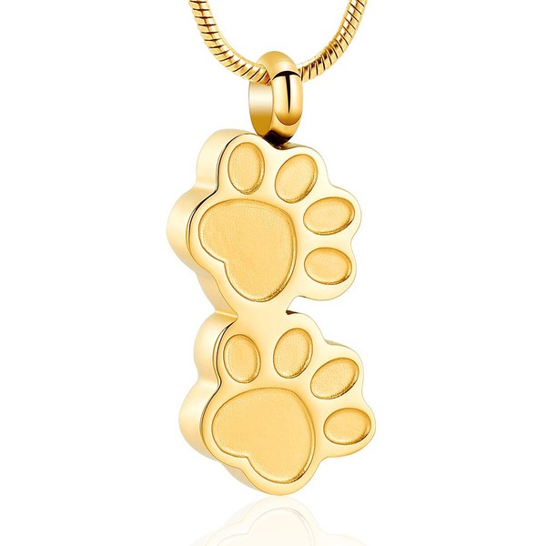 Pet Urns For Dogs/Cats - Pet Ashes Necklace - Paw