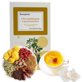 100% Pure Herbal Blend Plant-Pyramid Tea Bags （A box of 30 bags）5.29oz/150g，Caffeine Free, Gluten Free 菊花决明子茶(Chrysanthemum Cassia Seed Tea)