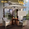 FLAME&SHADE 9ft Patio Umbrella - 2 Tiers Outdoor Umbrella with
