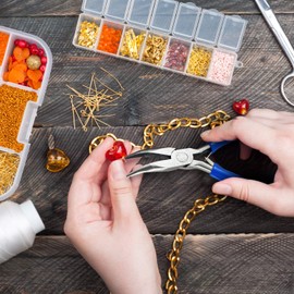 Mudder 3 Pieces Jewelry Pliers Set Includes 6-in-1 Bail Making Looping Nylon Nose Bent Nose Pliers for DIY Jewelry Beading Making Crafts Tool Wedding Easter Day Supplies