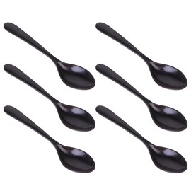 Pack of 6 Reusable Spoons Chinese Tablespoons: Asian Soup Spoon Hook Style Long Handle Japanese Plastic Spoon for Rice Ramen Wonton Dumplings